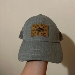 YETI Gray Hat with Tan Patch